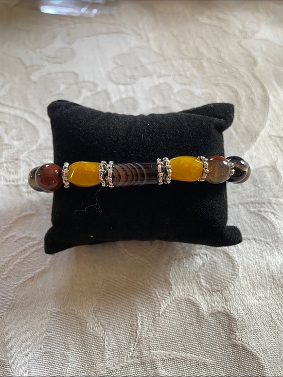 Stone & Home Harmony Jewelry - 7.5” Elegant Multi-Color Stone beaded bracelet